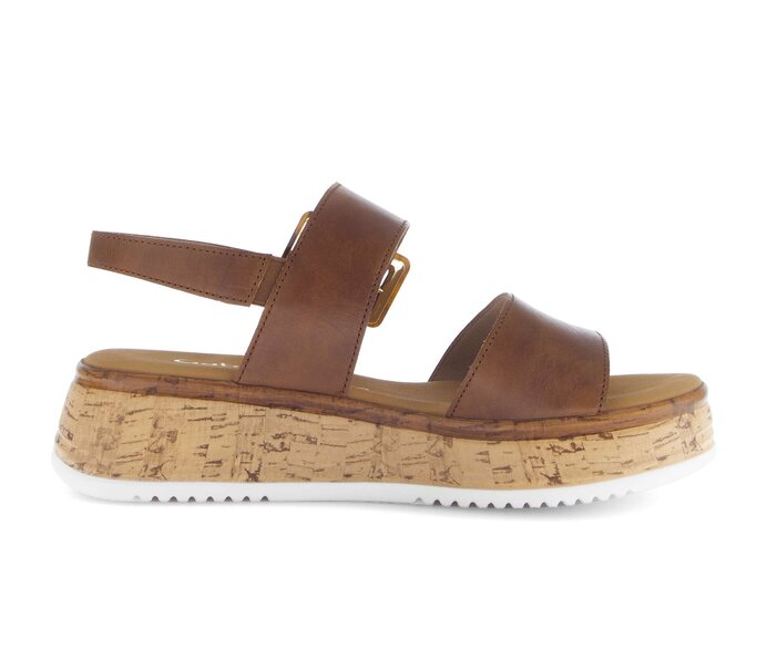 Gabor Damen  Plateau Sandale Braun - Glattleder