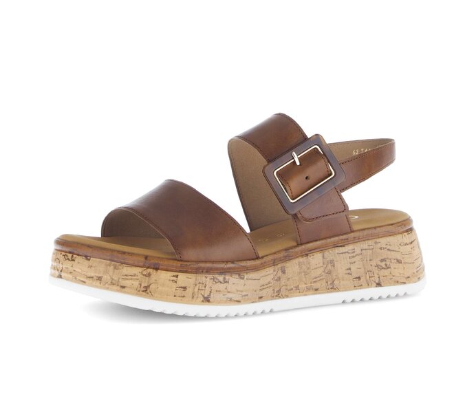 Gabor Damen  Plateau Sandale Braun - Glattleder
