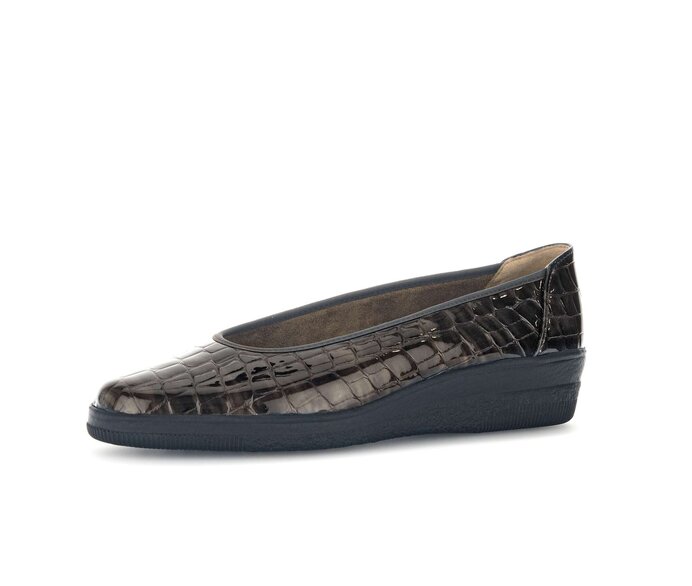 Gabor Damen  Sportliche Ballerina Braun - Lackleder
