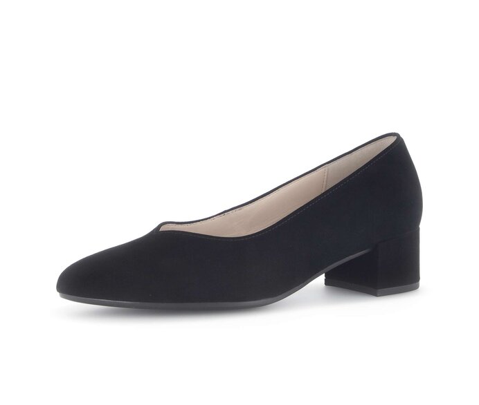 Gabor Damen  Eleganter Pumps Schwarz - Rauleder