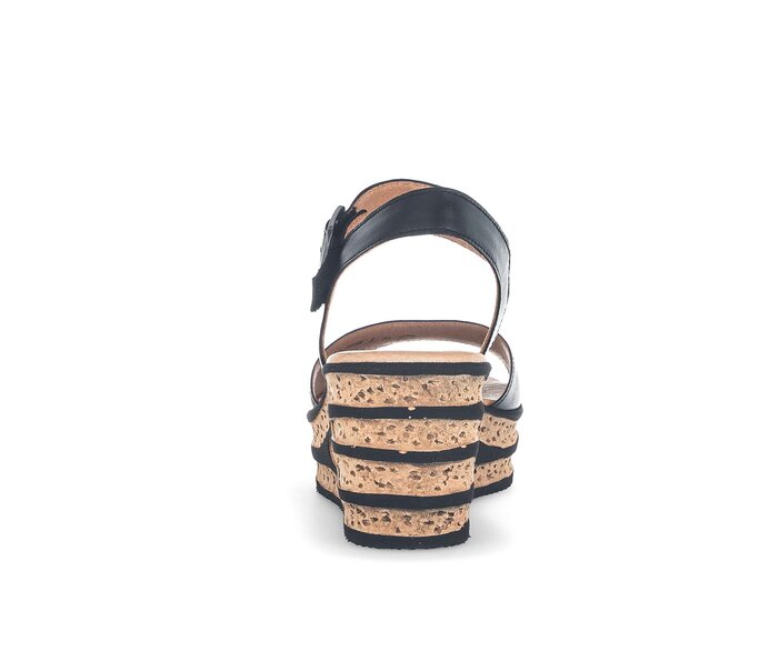 Gabor Damen  Keilsandalette Schwarz - Glattleder