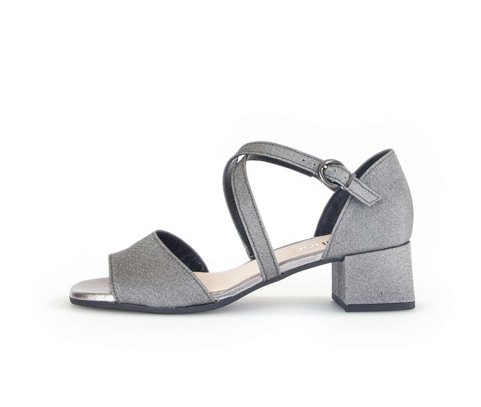 Gabor Damen Riemchensandale Grau - Materialmix Leder/Lederimitat