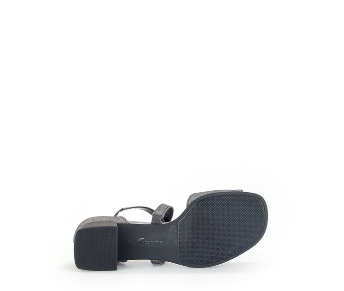 Gabor Damen  Riemchensandale Grau - Materialmix Leder/Lederimitat