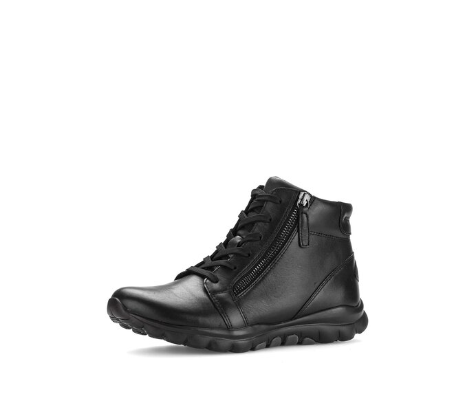 Gabor Damen  Schnürstiefelette Schwarz - Glattleder