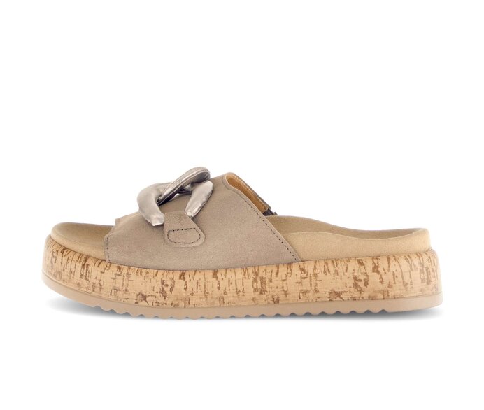 Gabor Damen Pantolette Braun - Materialmix Leder