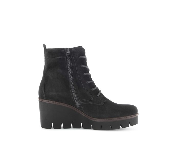 Gabor Damen  Plateau Stiefelette Schwarz - Rauleder