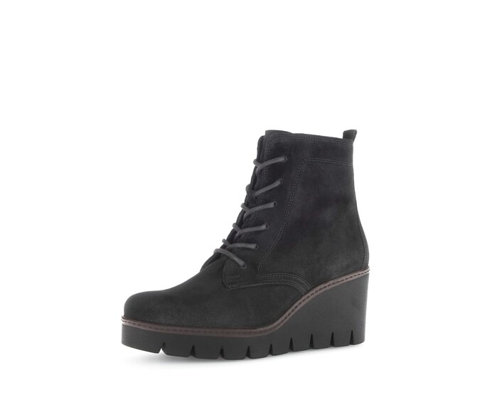 Gabor Damen  Plateau Stiefelette Schwarz - Rauleder
