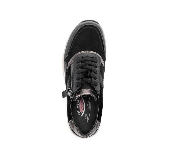 Gabor Damen  Sneaker Low Schwarz - Materialmix Leder