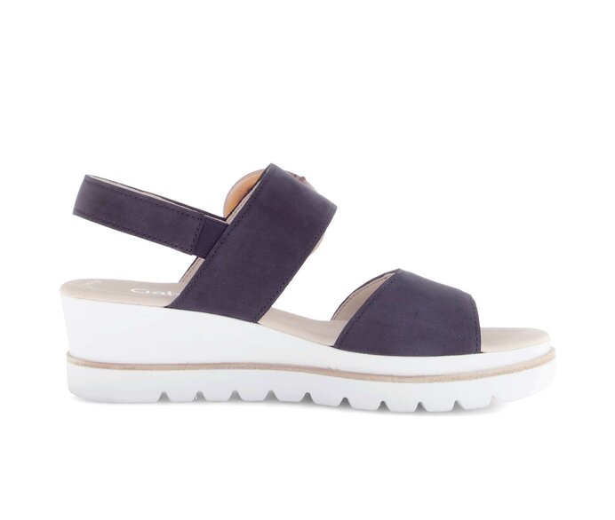 Gabor Damen  Plateau Sandale Blau - Rauleder