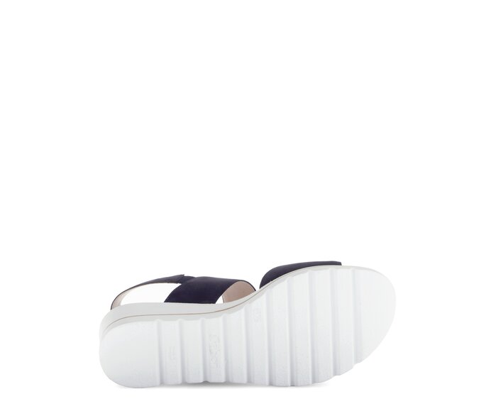 Gabor Damen  Plateau Sandale Blau - Rauleder