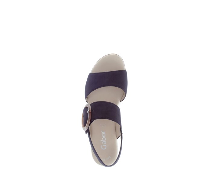 Gabor Damen  Plateau Sandale Blau - Rauleder