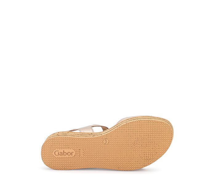 Gabor Damen  Plateau Sandale Gold - Effektleder