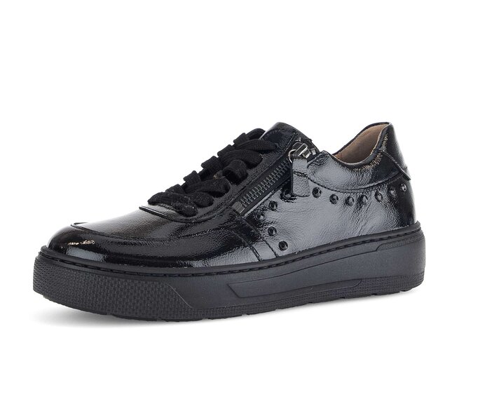 Gabor Damen  Sneaker Low Schwarz - Lackleder