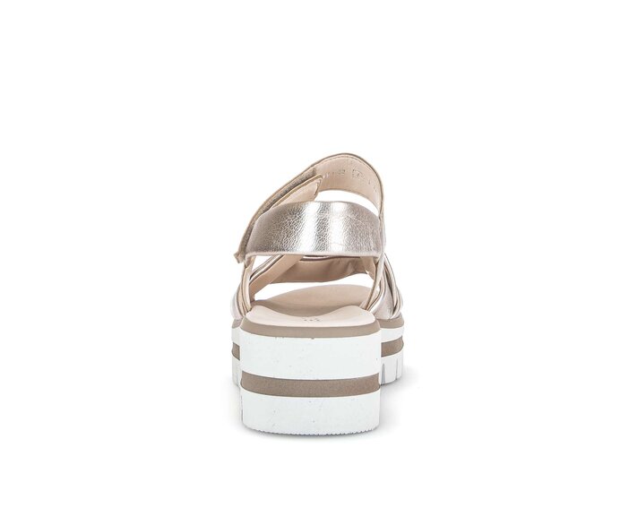 Gabor Damen  Plateau Sandale Gold - Effektleder