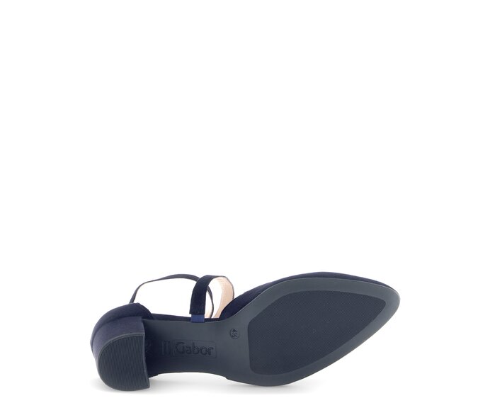 Gabor Damen  Spangenpumps Blau - Rauleder