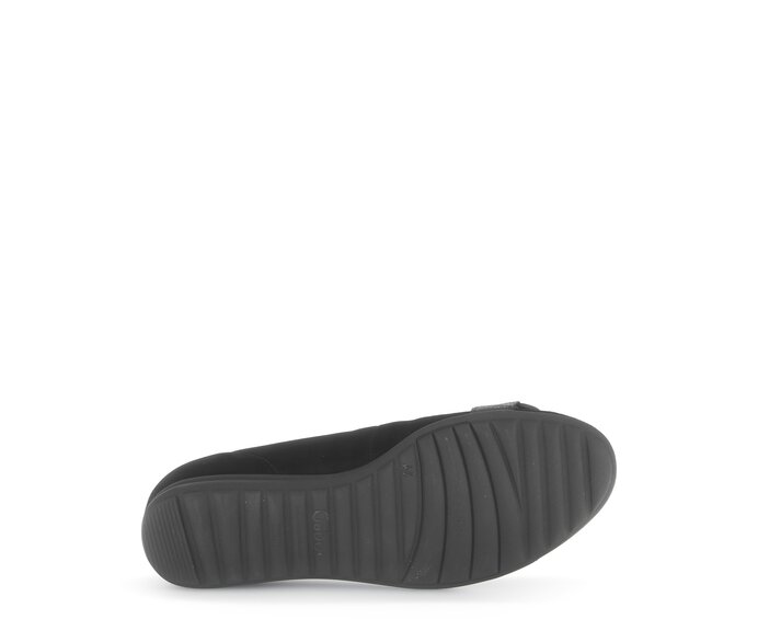 Gabor Damen  Sportliche Ballerina Schwarz - Materialmix Leder