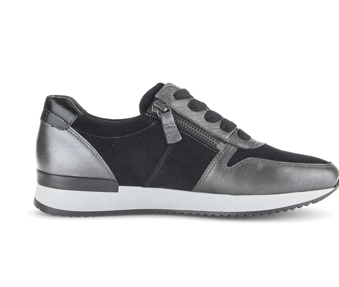 Gabor Damen  Sneaker Low Schwarz - Materialmix Leder