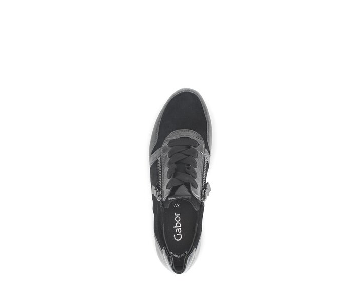 Gabor Damen  Sneaker Low Schwarz - Materialmix Leder