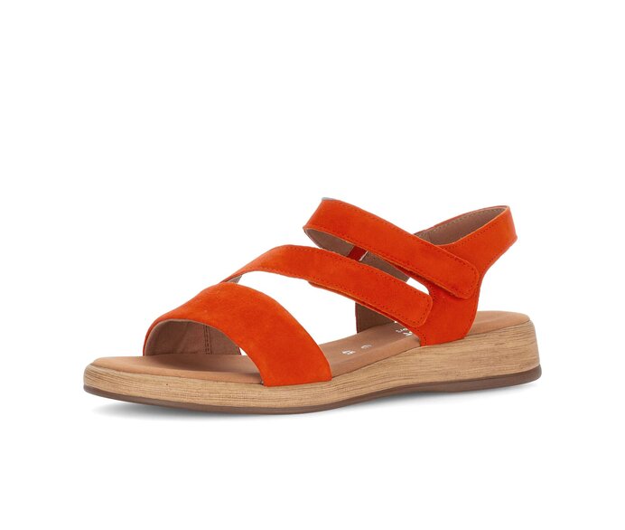 Gabor Damen  Riemchensandale Orange - Rauleder