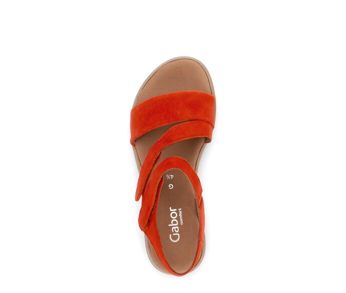 Gabor Damen  Riemchensandale Orange - Rauleder