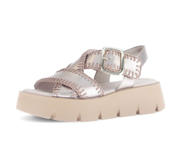 Gabor Damen  Plateau Sandale Rosa - Effektleder