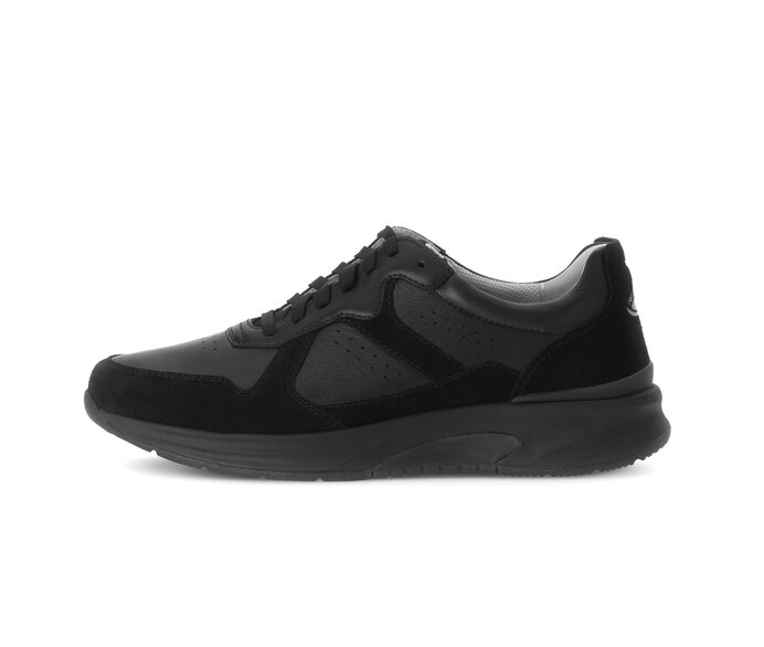 Gabor Herren Rollingsoft Sneaker Low Schwarz - Materialmix Leder