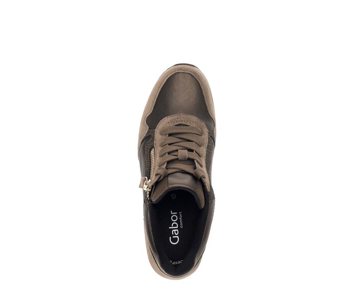 Gabor Damen  Sneaker Low Braun - Materialmix Leder