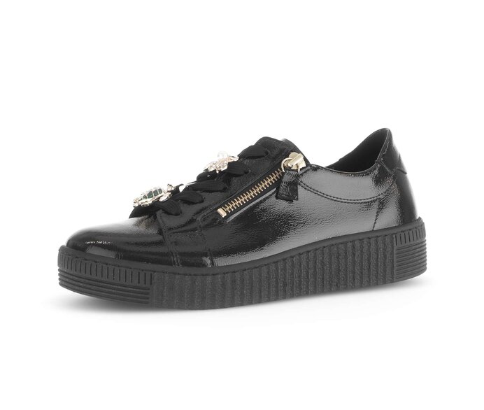 Gabor Damen  Sneaker Low Schwarz - Lackleder