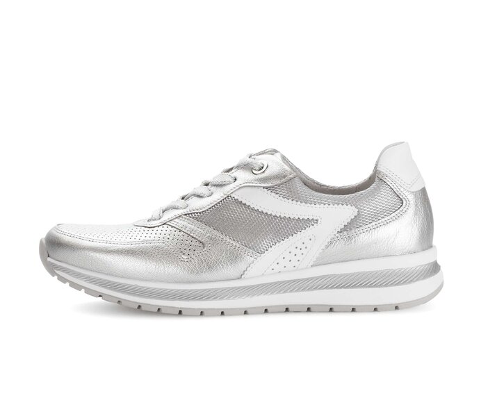 Gabor Damen Sneaker Low Silber - Materialmix Leder/Lederimitat