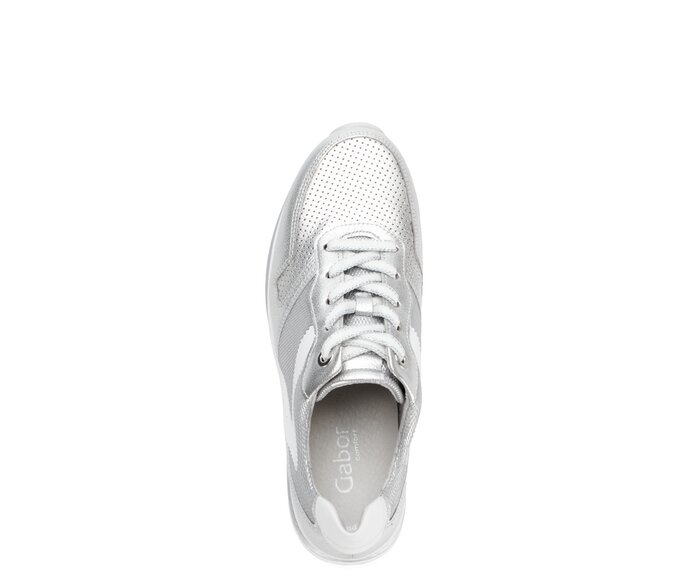 Gabor Damen  Sneaker Low Silber - Materialmix Leder/Lederimitat