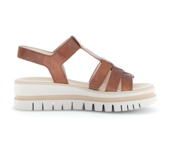 Gabor Damen  Plateau Sandale Braun - Glattleder