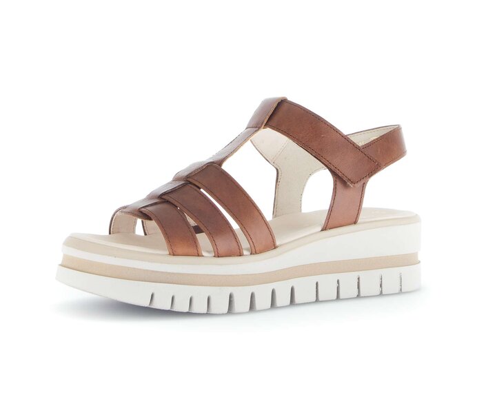 Gabor Damen  Plateau Sandale Braun - Glattleder
