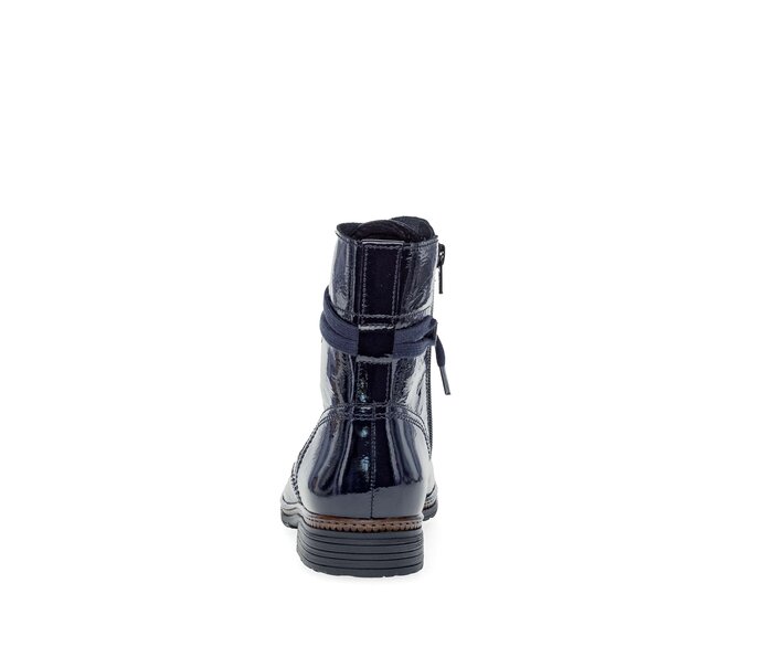 Gabor Damen  Schnürstiefelette Blau - Lackleder