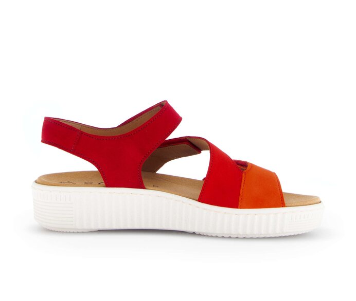 Gabor Damen  Plateau Sandale Rot - Rauleder