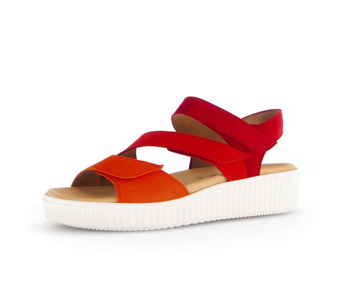 Gabor Damen  Plateau Sandale Rot - Rauleder