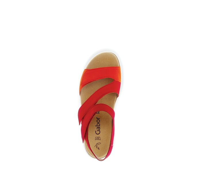 Gabor Damen  Plateau Sandale Rot - Rauleder