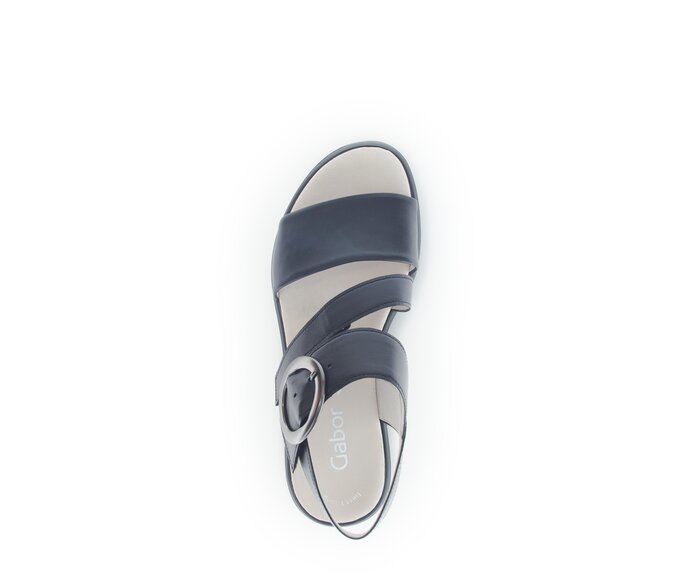 Gabor Damen  Plateau Sandale Blau - Glattleder