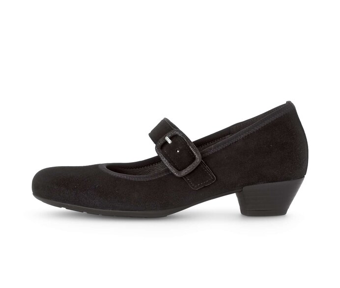 Gabor Damen Spangenpumps Schwarz - Rauleder