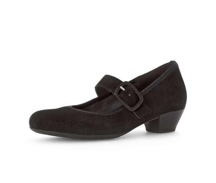 Gabor Damen  Spangenpumps Schwarz - Rauleder
