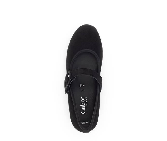 Gabor Damen  Spangenpumps Schwarz - Rauleder