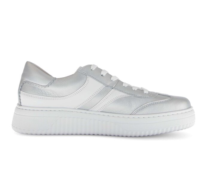 Gabor Damen  Sneaker Low Silber - Materialmix Leder