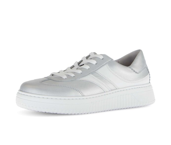Gabor Damen  Sneaker Low Silber - Materialmix Leder