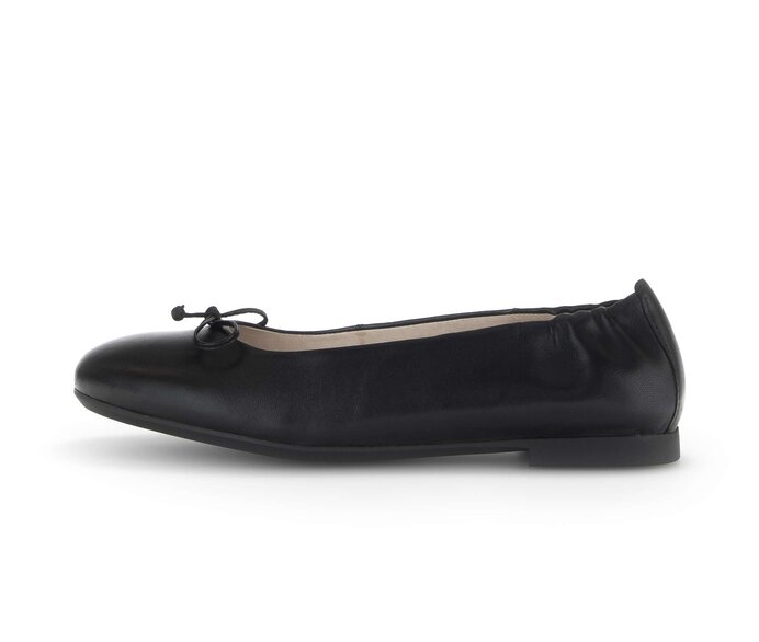 Gabor Damen Eleganter Ballerina Schwarz - Glattleder