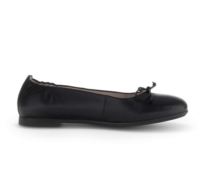 Gabor Damen  Eleganter Ballerina Schwarz - Glattleder