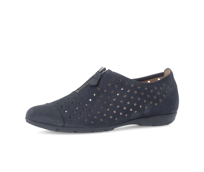 Gabor Damen  Sportliche Ballerina Blau - Rauleder