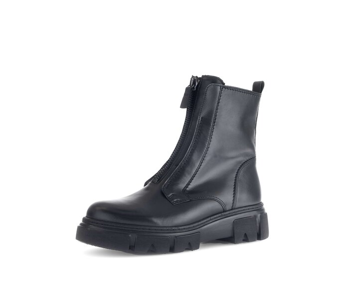 Gabor Damen  Sportliche Stiefelette Schwarz - Glattleder