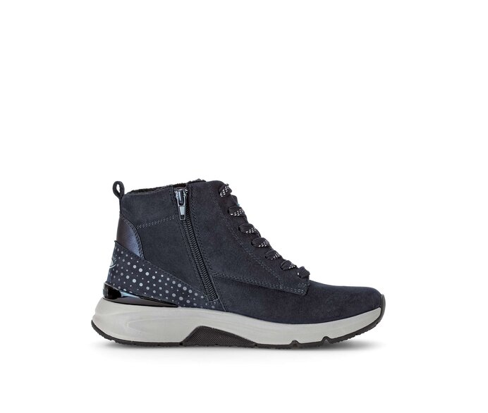 Gabor Damen  Sportliche Stiefelette Blau - Rauleder