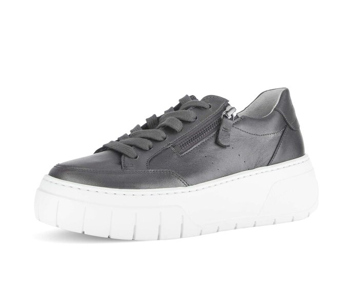 Gabor Damen  Sneaker Low Grau - Glattleder
