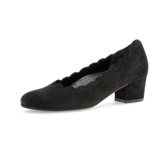 Gabor Damen  Eleganter Pumps Schwarz - Rauleder