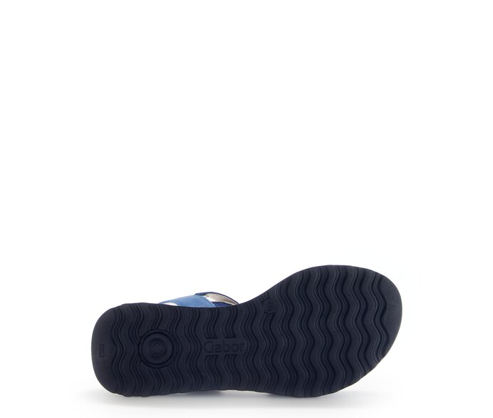 Gabor Damen  Riemchensandale Blau - Materialmix Leder